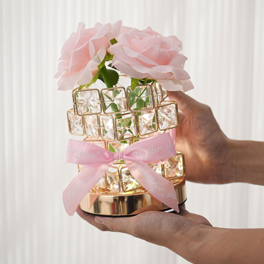 gifts for wife A Rose That Glows Like Our Love - Rose Night Light Cube, Romantic Flower Lamp, Cozy Room Decor for Bedside Eve