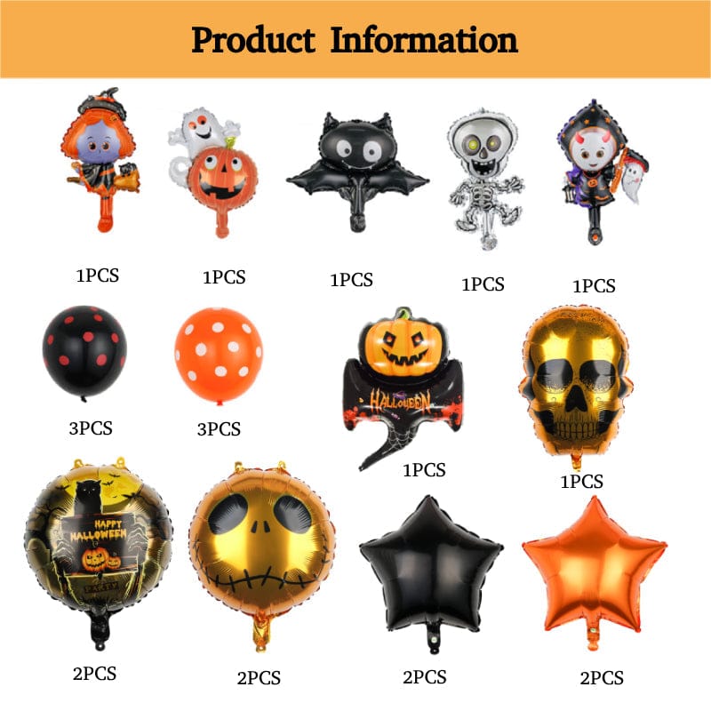 Halloween Balloon Kit Pumpkin Skulls Spider Balloon for Halloween Party Decorations Supplies