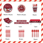 Christmas Disposable Dinnerware Set 114pcs Xmas Tableware Christmas Party Supplies