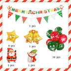 Christmas Balloons Set Merry Christmas Banner for Christmas Party Decorations Supplies