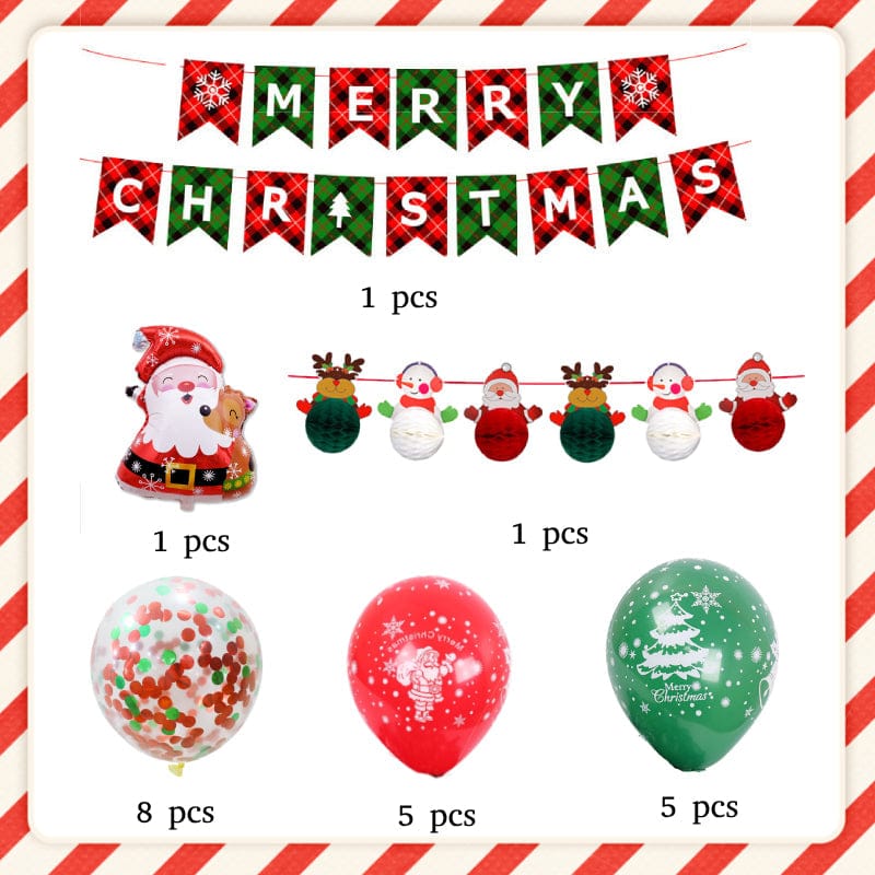 Christmas Balloons Set Banner Latex Balloons for Christmas Party Decorations Supplies
