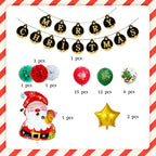 Christmas Party Balloons Set with Banner for Christmas Decorations Supplies