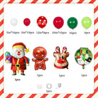 Christmas Party Balloons Set with Gingerbread Man Santa Claus for Party Decorations Supplies
