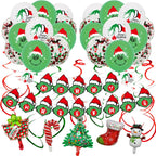 Christmas Party Balloons Set with Banner for Party Decorations Supplies