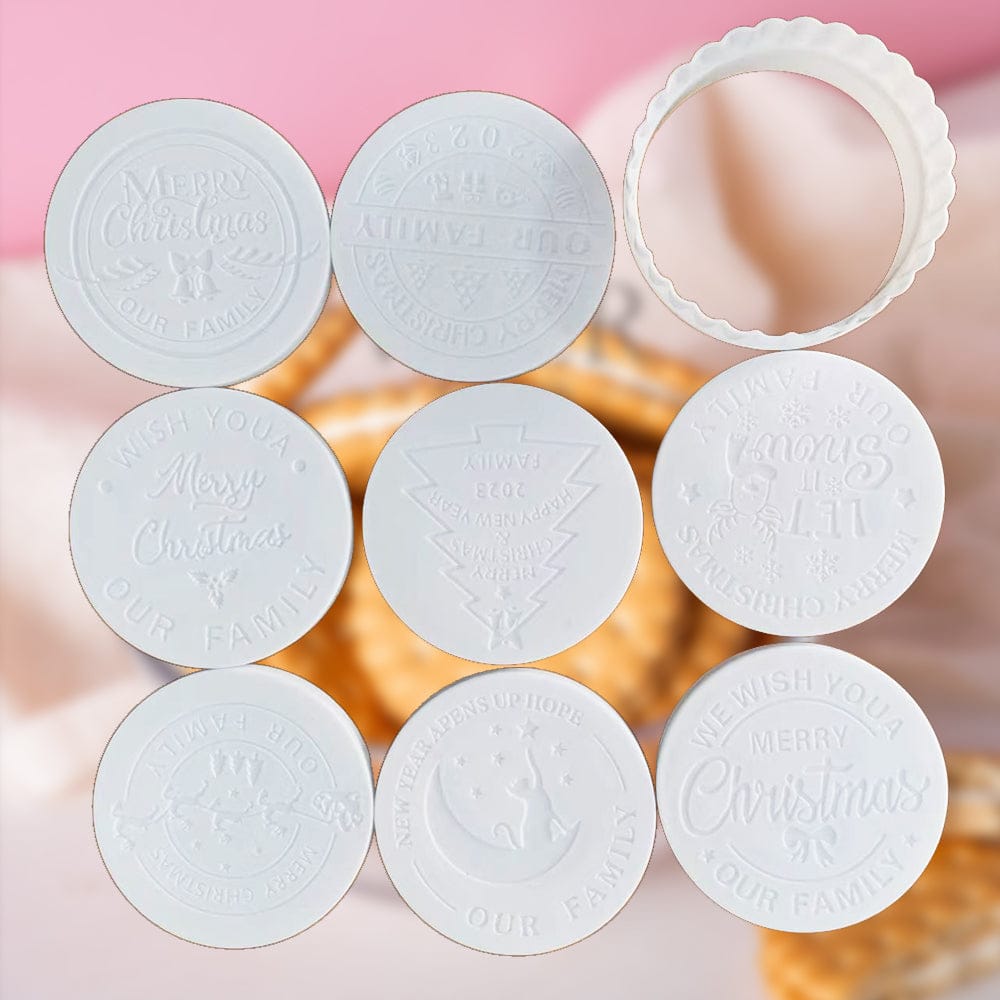 Christmas Cookie Mold With Pattern 3d Raised Design Merry Christmas Cookie Baking Stamp