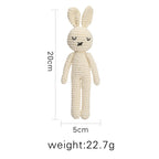 Knitted Dolls Toy Cute Animal Wooden Baby Rattle for Children's Educational Toy