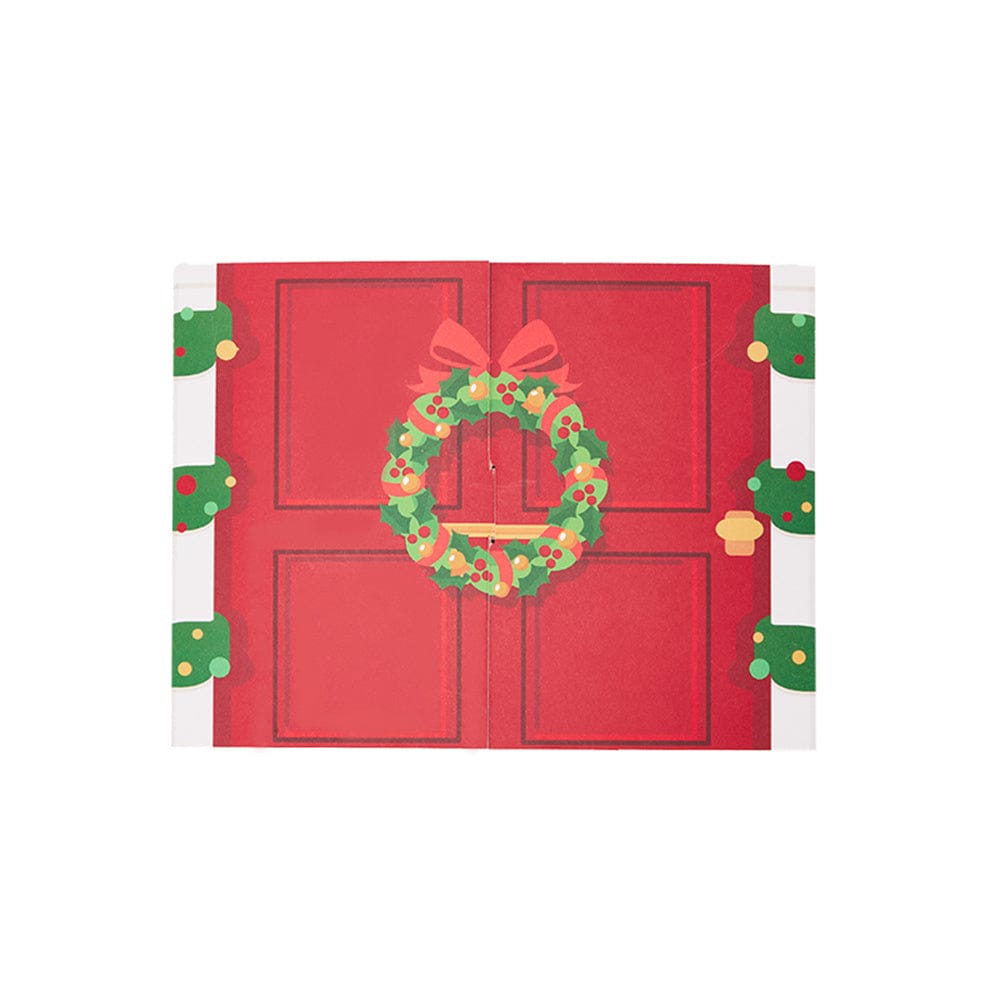 Double Opened Christmas 3D Pop Up Card Christmas Family Greeting Card