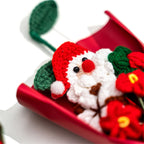 Christmas Crochet Flowers Bouquet Handmade Knitted Flower Christmas Day Gift