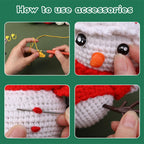 Christmas Snowman DIY Crochet Kit for Beginners with Step-by-Step Video Tutorials Gift for Adults and Kids