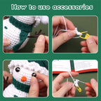 Christmas Snowman DIY Crochet Kit for Beginners with Step-by-Step Video Tutorials Gift for Adults and Kids