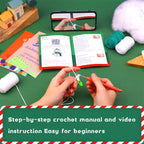 Christmas Snowman DIY Crochet Kit for Beginners with Step-by-Step Video Tutorials Gift for Adults and Kids
