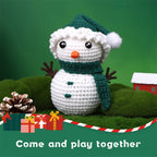 Christmas Snowman DIY Crochet Kit for Beginners with Step-by-Step Video Tutorials Gift for Adults and Kids