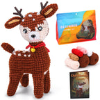 Christmas Deer DIY Crochet Kit for Beginners with Step-by-Step Video Tutorials Gifts for Adults and Kids