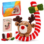 Christmas Crutch Deer DIY Crochet Kit for Beginners with Step-by-Step Video Tutorials Gifts for Adults and Kids