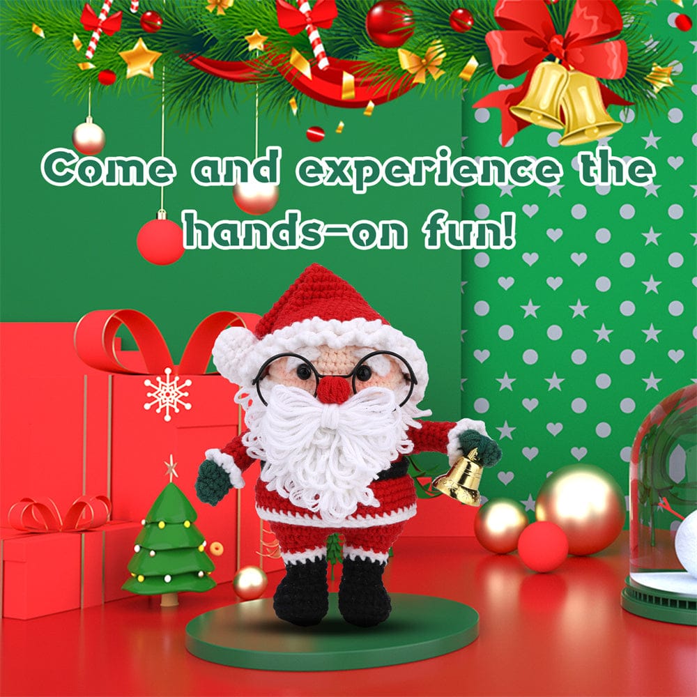 Christmas Santa DIY Crochet Kit for Beginners with Step-by-Step Video Tutorials Gifts for Adults and Kids