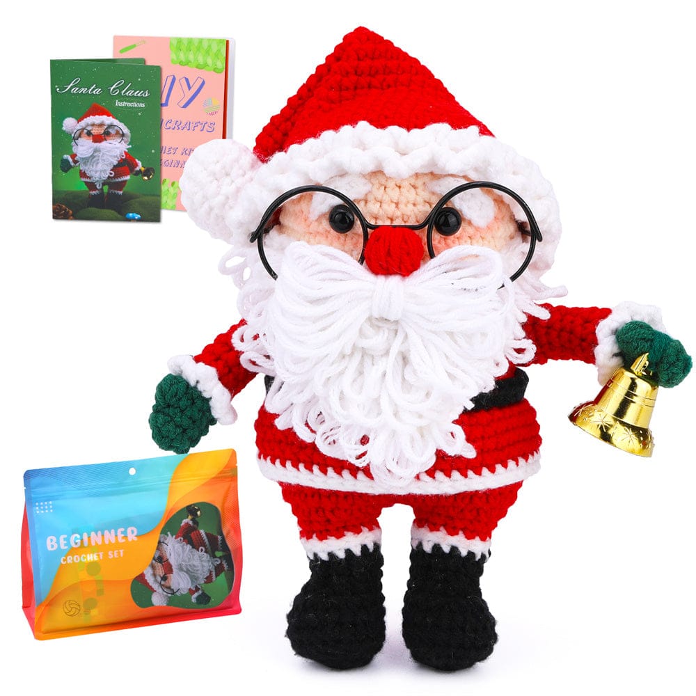 Christmas Santa DIY Crochet Kit for Beginners with Step-by-Step Video Tutorials Gifts for Adults and Kids