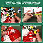 Christmas Gnome DIY Crochet Kit for Beginners with Step-by-Step Video Tutorials Gifts for Adults and Kids