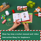 Christmas Gnome DIY Crochet Kit for Beginners with Step-by-Step Video Tutorials Gifts for Adults and Kids