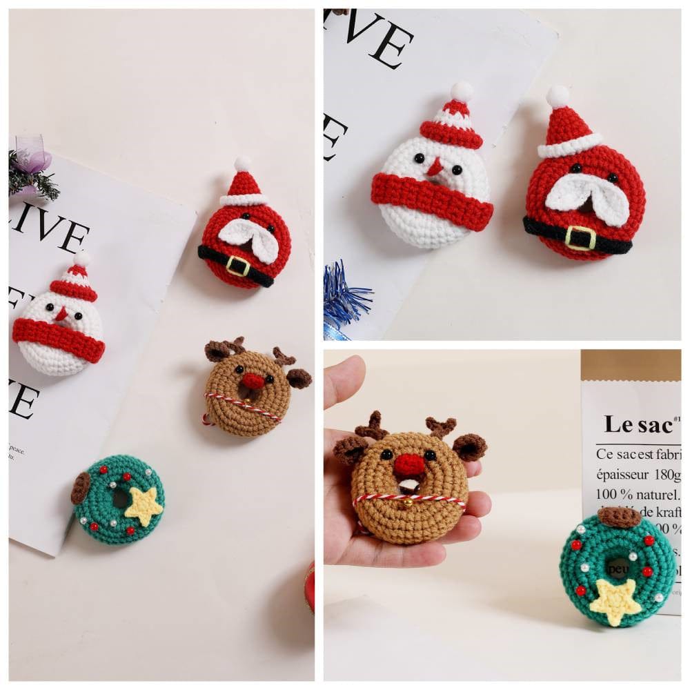 Christmas Donut DIY Crochet Kit for Beginners with Step-by-Step Video Tutorials Gifts for Adults and Kids