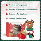 Christmas Donut DIY Crochet Kit for Beginners with Step-by-Step Video Tutorials Gifts for Adults and Kids
