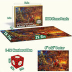 Advent Calendar Christmas Jigsaw Puzzle - 24 Boxes Christmas Countdown Puzzle Toy Gift for Kid Adult