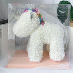 Enchanting Rose Flower Unicorn - Handmade Mythical Beast for Valentine's Day
