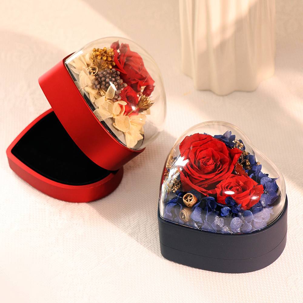 Rose Jewelry Box Heart Gift Box Necklace Gift Box Valentine's Day Gift for Her