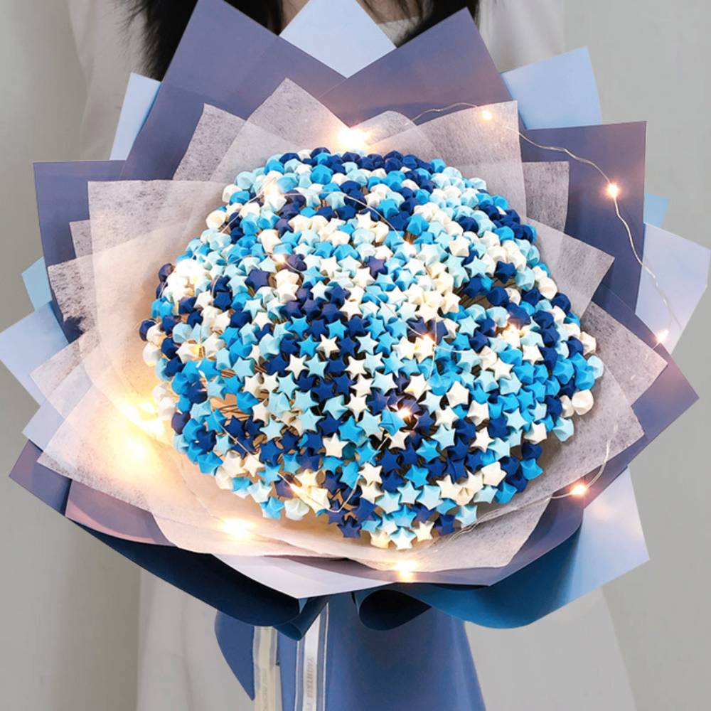 DIY Lucky Paper Stars Bouquet Set Valentine's Day Gifts for Lovers