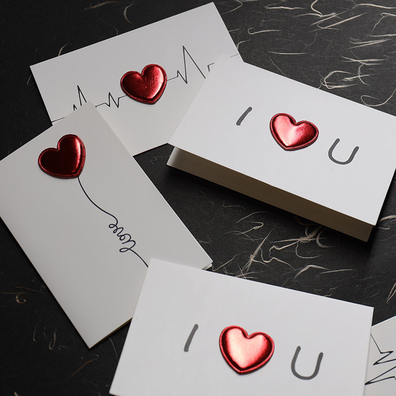 Love Greeting Card Three-dimensional Heartbeat Creative Card Set of 3 Designs