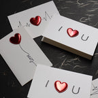 Love Greeting Card Three-dimensional Heartbeat Creative Card Set of 3 Designs