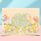 Creative 3D Pop Up Greeting Card Best Wishes Flower Card