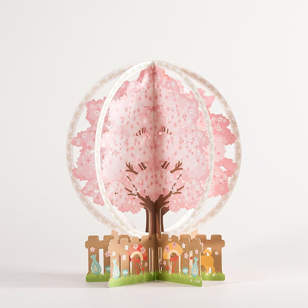 Creative 3D Pop Up Greeting Card Pink Cherry Tree Card