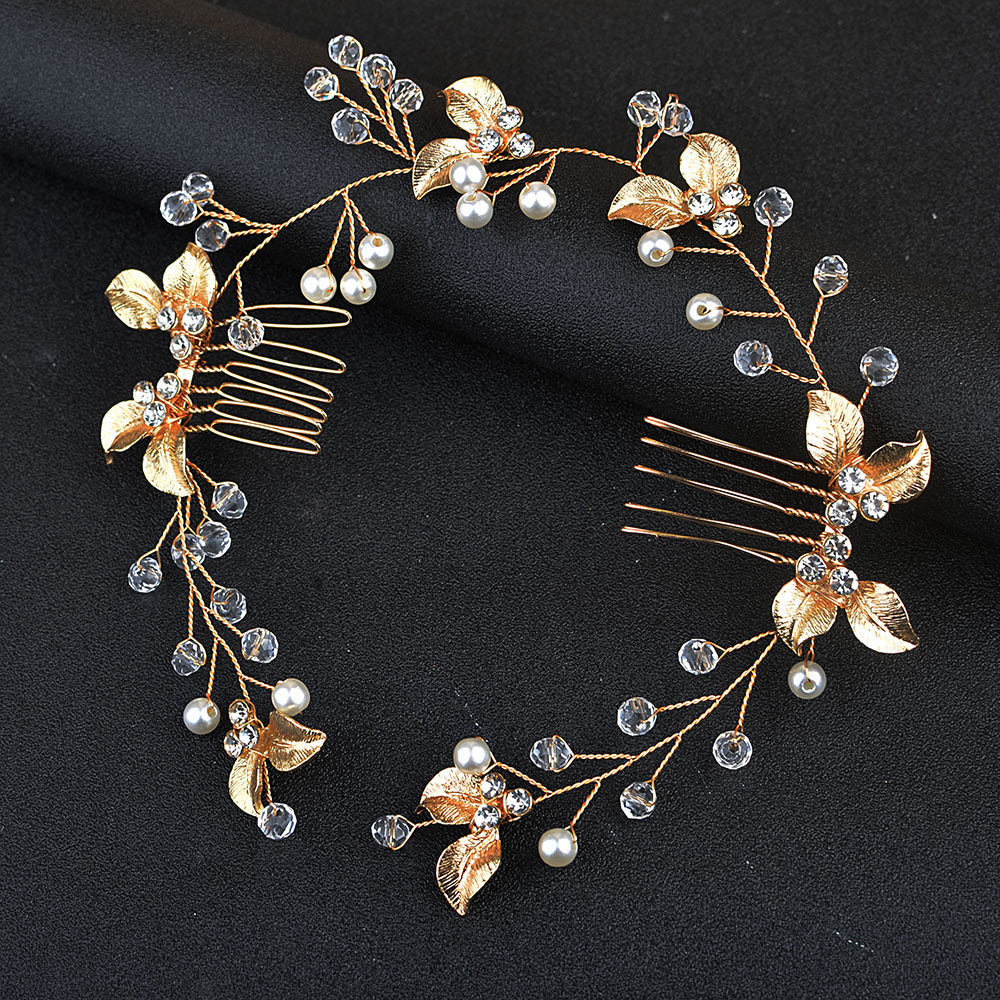 Handmade Twisted Flower Leaf Hairpiece for Bride and Bridesmaid Wedding Accessory Vintage Boho