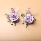 Realistic Rose Wedding Boutonnieres Faux Silk Groom's Corsage Best Man's Corsage