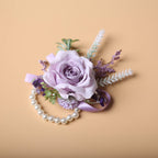 Realistic Rose Wedding Boutonnieres Faux Silk Groom's Corsage Best Man's Corsage