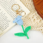 Crochet Flower Keychain Creative Tulip Handmade Knitted Keychain Gift for Her