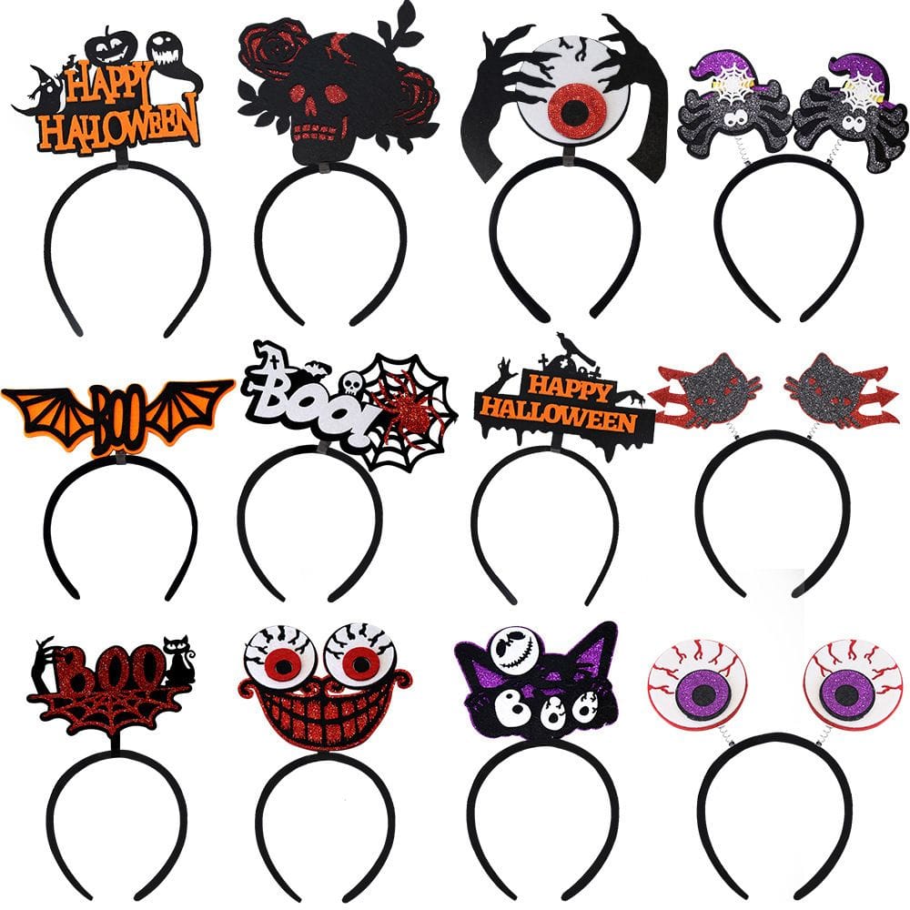 6 Pcs Halloween Headbands Halloween Hair Hoop for Party Supply Cosplay Decoration