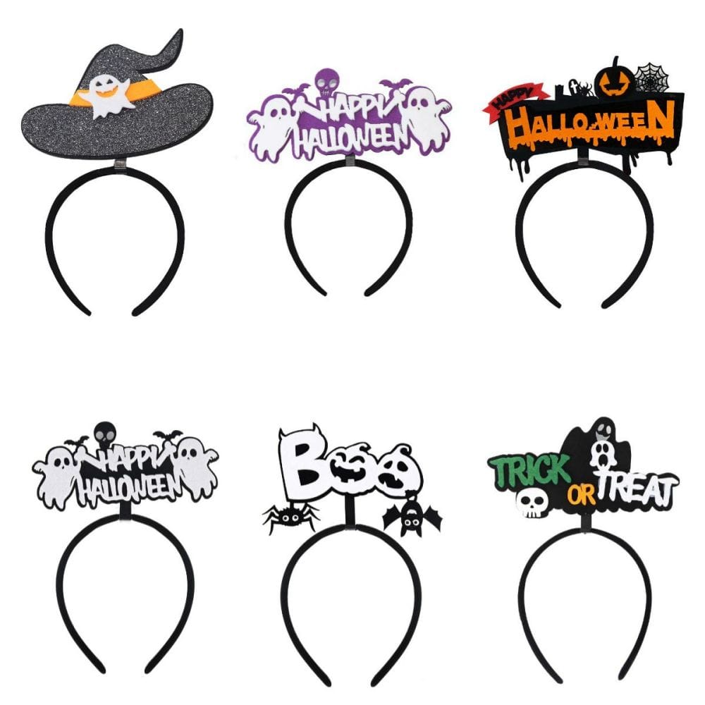 6 Pcs Halloween Headbands Halloween Hair Hoop for Party Supply Cosplay Decoration