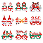 9 Pcs Christmas Glasses Frames Christmas Decoration Accessories Costume Eyeglasses for Christmas Party Supplies