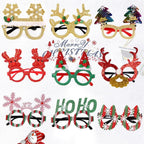 9 Pcs Christmas Glasses Frames Christmas Decoration Accessories Costume Eyeglasses for Christmas Party Supplies