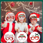 6 Pcs Christmas Glasses Frames Christmas Decoration Accessories Costume Eyeglasses for Christmas Party Supplies