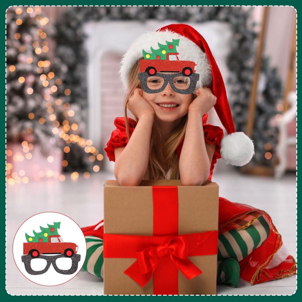 6 Pcs Christmas Glasses Frames Christmas Decoration Accessories Costume Eyeglasses for Christmas Party Supplies