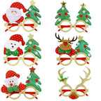 6 Pcs Christmas Glasses Frames Christmas Decoration Accessories Costume Eyeglasses for Christmas Party Supplies