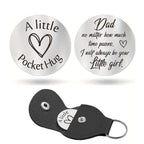 Pocket Hug Token with Leather Keychain Gifts for Friend Son Daughter Brother Sister