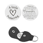 Pocket Hug Token with Leather Keychain Gifts for Friend Son Daughter Brother Sister