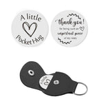 Pocket Hug Token with Leather Keychain Gifts for Friend Son Daughter Brother Sister