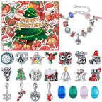 Advent Calendar Charm Box 24 Christmas Countdown Calendar Surprise Blind Box DIY Charms Bracelet Set Christmas Gifts