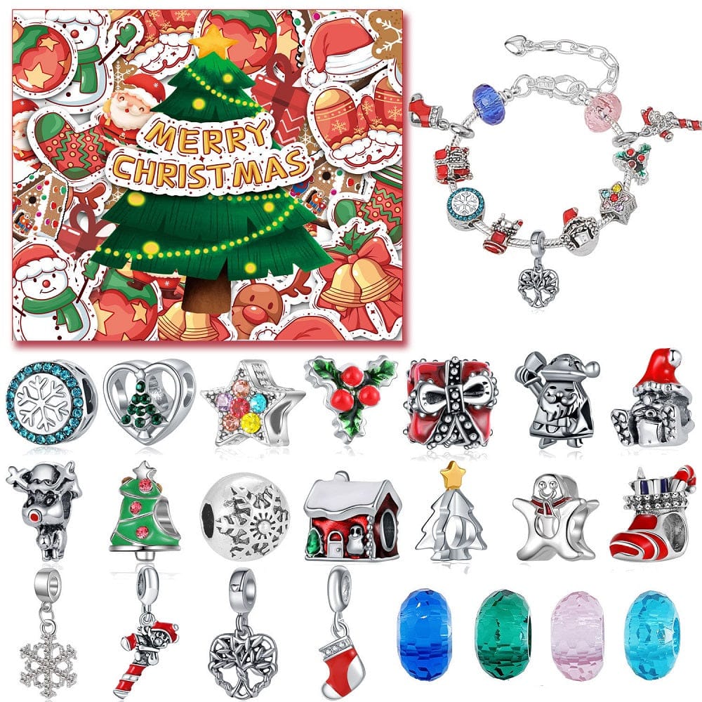 Advent Calendar Charm Box 24 Christmas Countdown Calendar Surprise Blind Box DIY Charms Bracelet Set Christmas Gifts