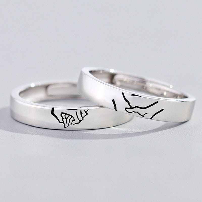 Matching Promise Couple Rings Adjustable Ring for Women Men Lovers Jewelry