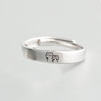 Cute Cat Matching Ring Adjustable Ring Animal Couple Jewelry Gift